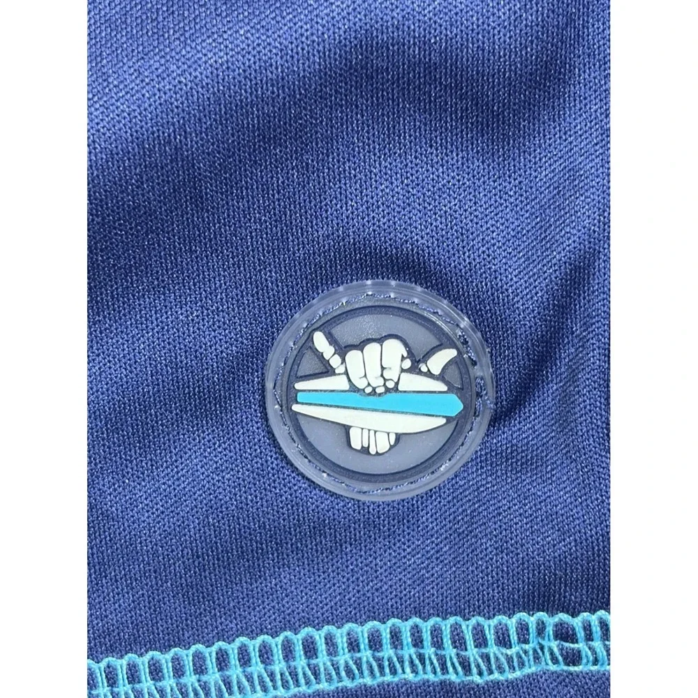Beach Bros Mens Rash Guard Navy Blue UPF 50+ Sun Protection Swim Shirt Small